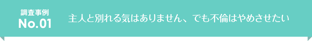 主人と別れる気はありません、でも不倫はやめさせたい